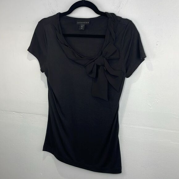 Attention Black with Ruffles tee short sleeve size Small - Picture 2 of 10